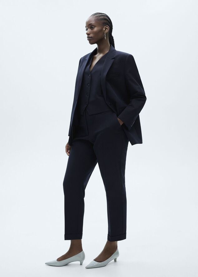 MANGO Suit waistcoat with buttons Navy