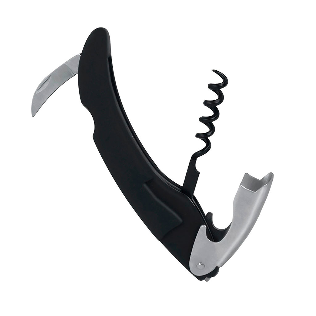 Tire bouchon sommelier inox et plastique noir 13cm