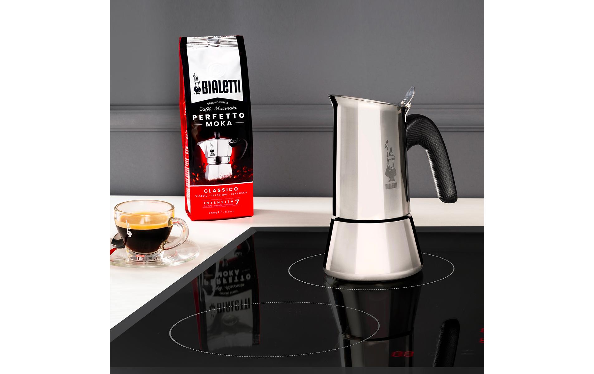 Espressokocher Venus 4 Tassen, SilberItalienische Espressokanne – ein Design-Klassiker