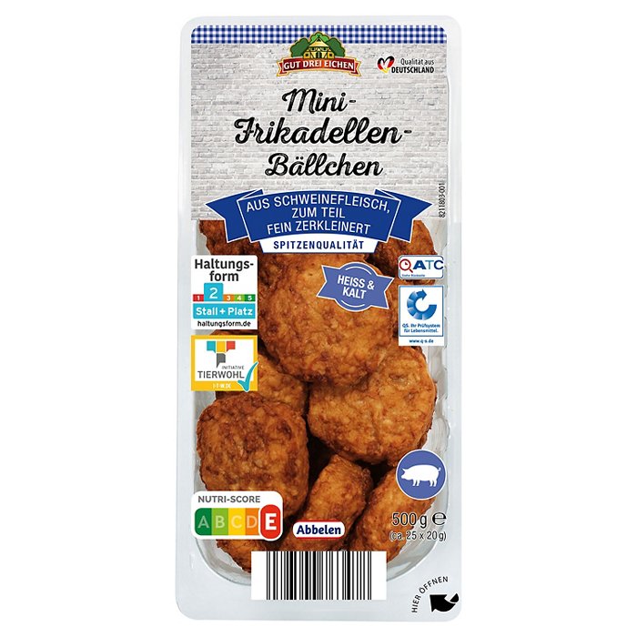 GUT DREI EICHEN Frikadellen 0,5 kg, Frikadellenbällchen