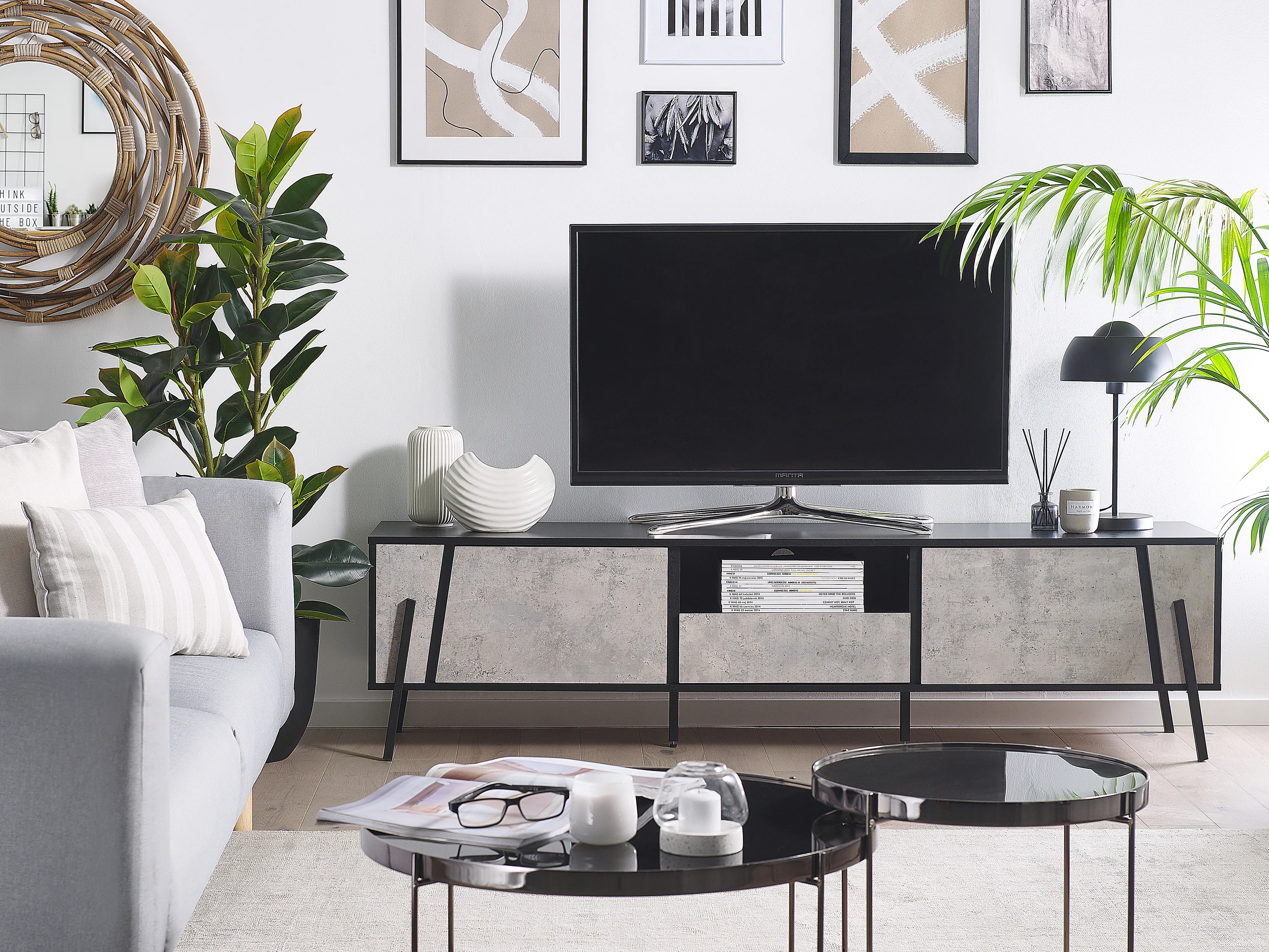 TV-meubel BLACKPOOL Grijs beton-effect