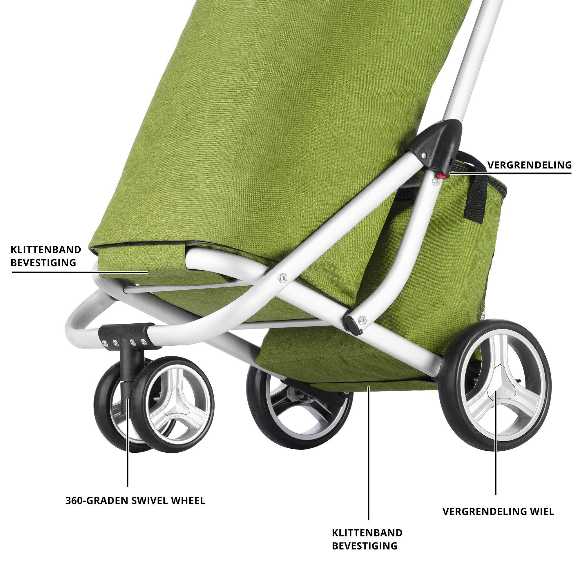 Cruiser 3-Wheel 58 liter boodschappentrolley met koeltas
