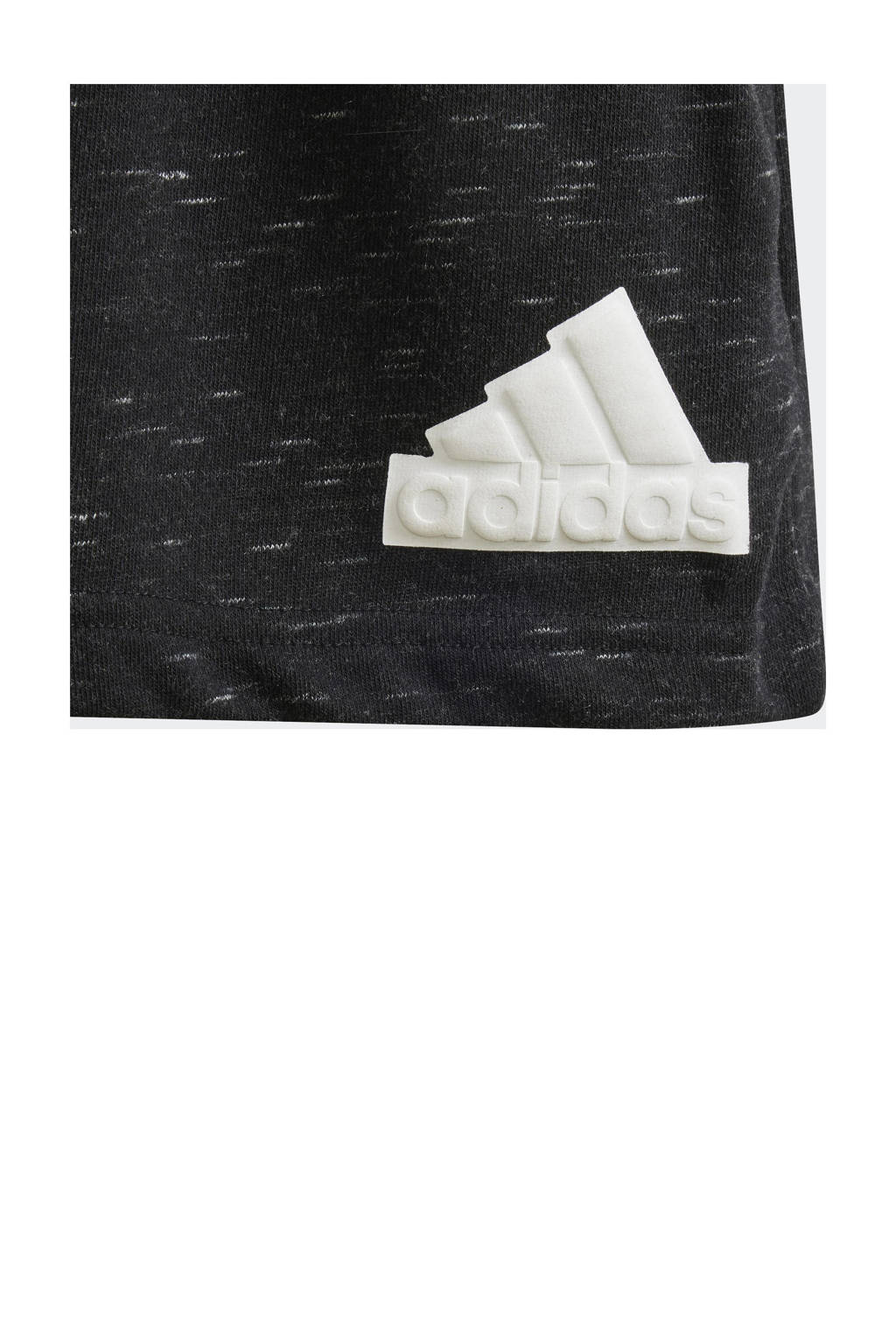 adidas regular fit sweatshort zwart melange/wit