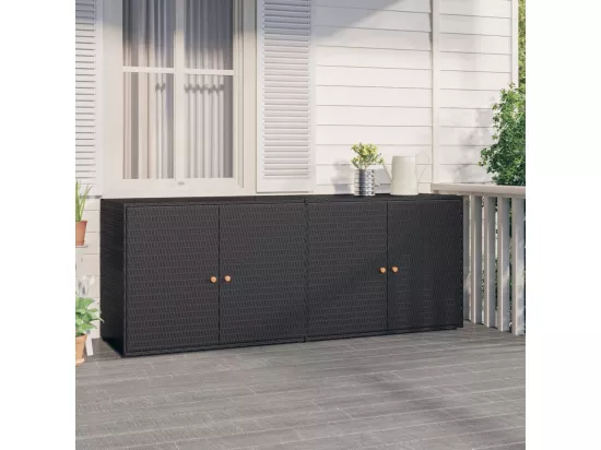 Armoire de rangement jardin Noir 198x55,5x80 Résine tressée