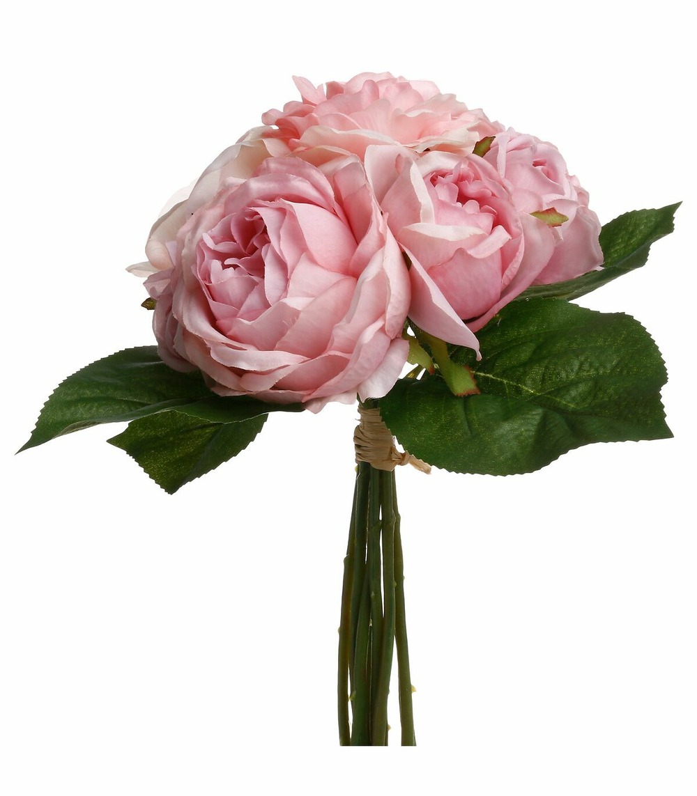 Bouquet de fleurs artificielles 9 roses anciennes d. 23 x h. 30 cm