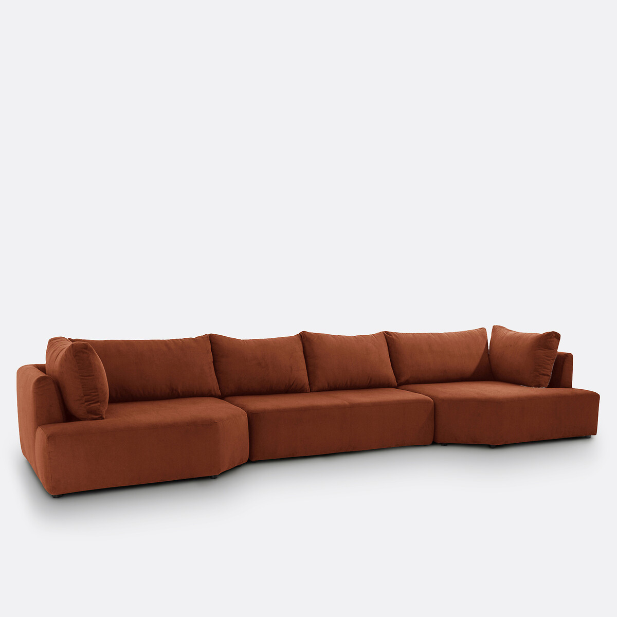 LA REDOUTE INTERIEURS<br>Sofá modular de canto em veludo cotelê, Monica