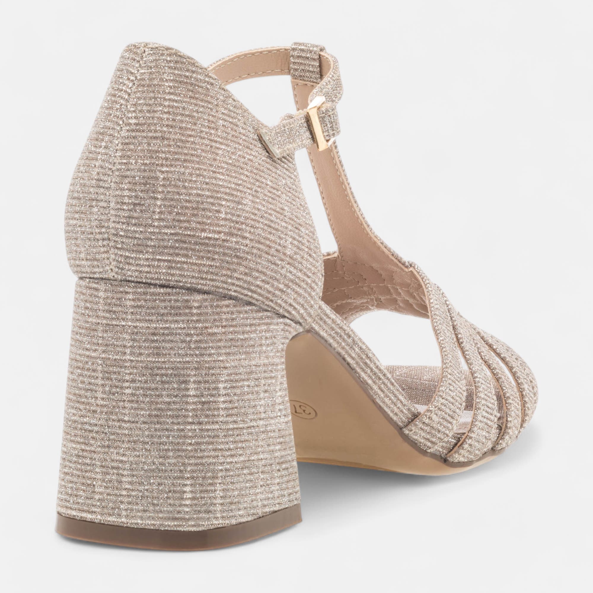 Nu-pieds à talon Femme or