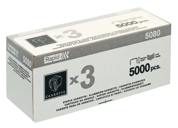 Hæfteklammekassette Rapid R5080e 3-pak kassette (3x5000)