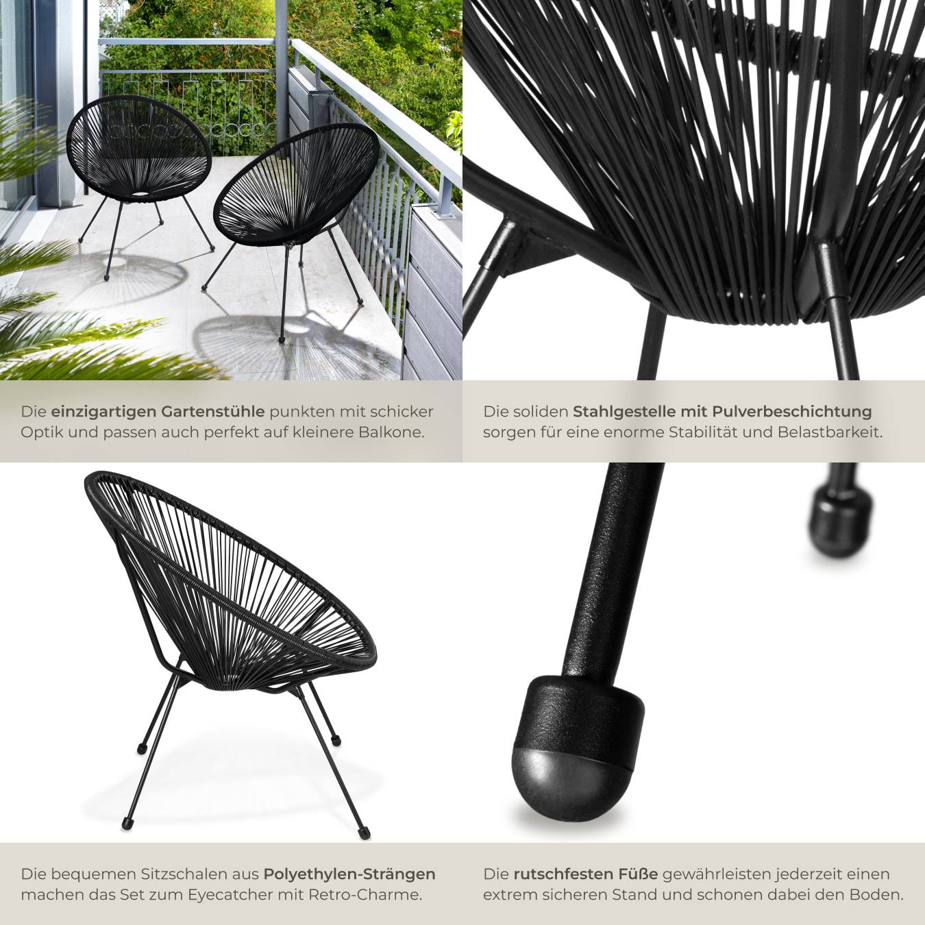 2er Set Gartenstuhl Santana