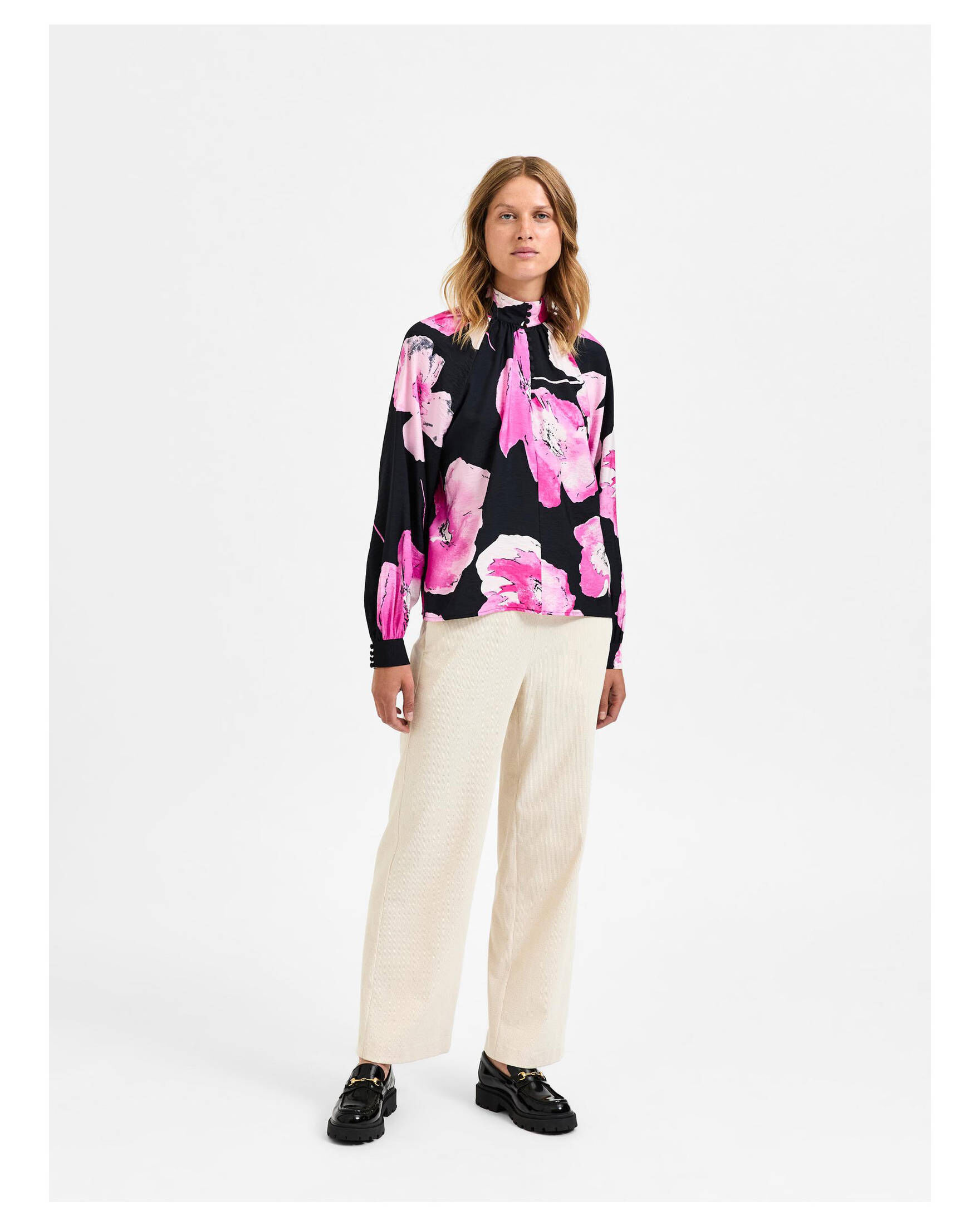 Selected Femme| Damen Bluse SLFAURA LS BUTTONED TOP B