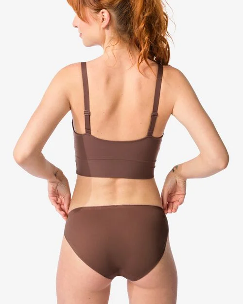 slip pour femme second skin micro marron moyen