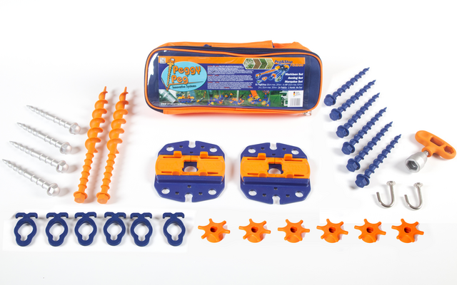 Peggy Peg Fix&Go Peg&Stop Markisen Set mit Schraubheringe und Ankerplatten 30-tlg.