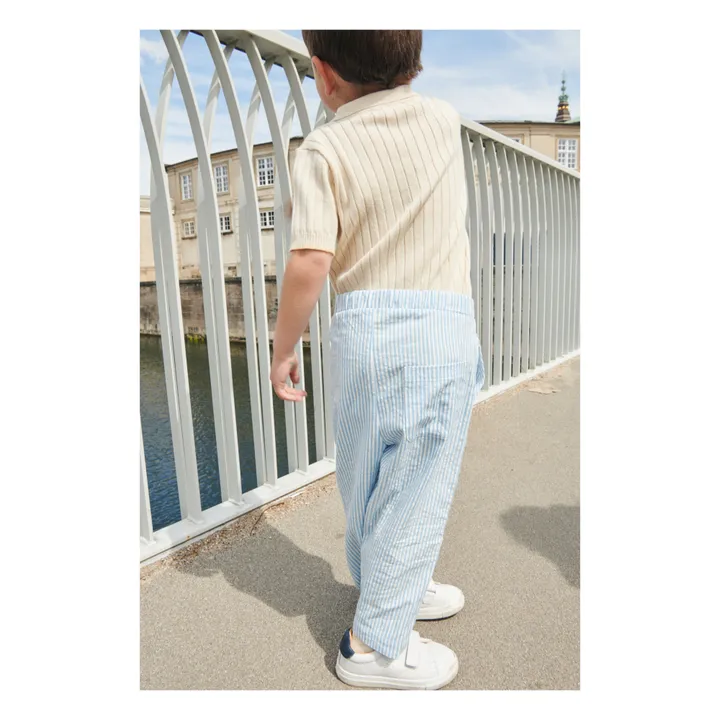 Copenhagen Colors Pantalon Seersucker | Bleu ciel