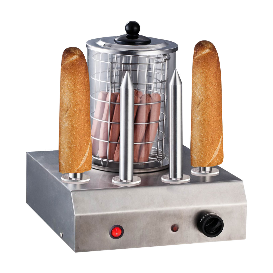 BergerLanz Hot Dog Gerät HD104, 4 Spiesse