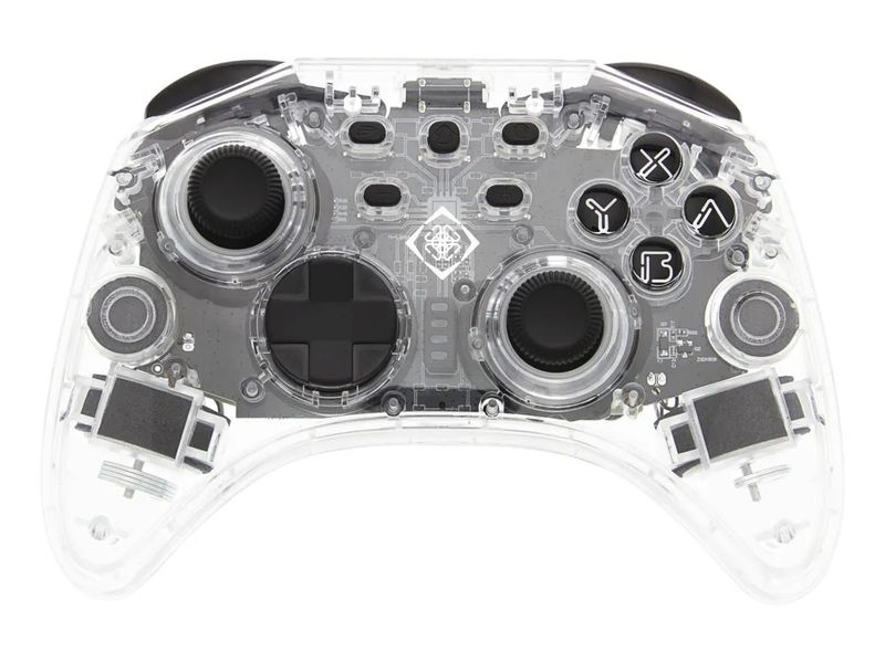 DELTACO Controller 4222135 Transparent Drahtloser Nintendo-Switch Controller mit einstellbarem RGB