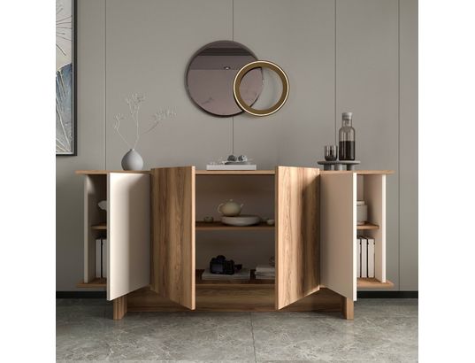 CONCEPT1 - Bahut Diana sable noyer 180 x 40 x 81cm