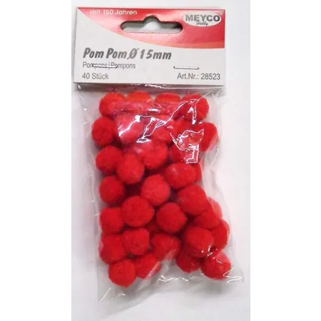 Meyco Pompoms 40 Stück 15 mm, rot