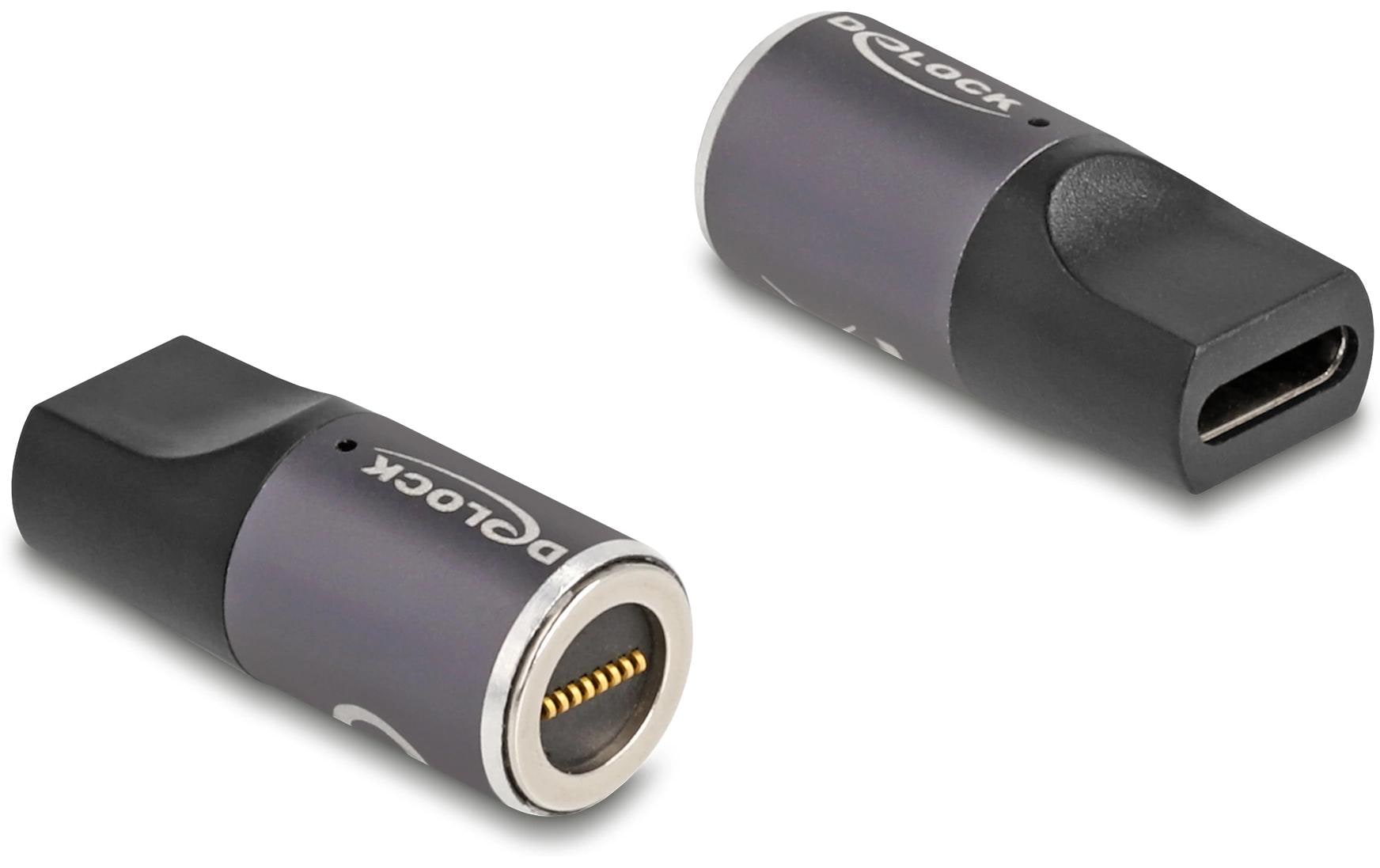 Adapter Spezial - USB Type-CDelock Adapter für Notebook Ladekabel USB Type-C Buchse zu magnetischem 8 Pin Konnektor