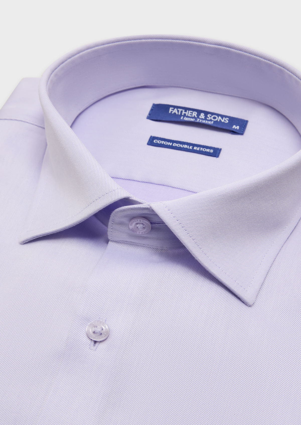 Chemise habillée non-iron Slim en twill de coton uni lilas