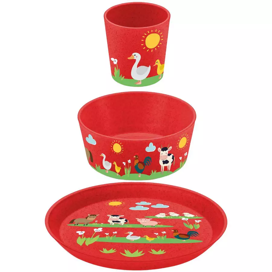 Koziol Kindergeschirrset 3er Set rot