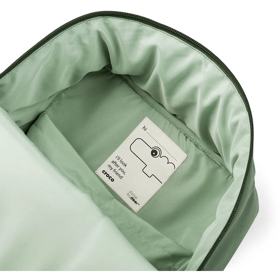 Done by Deer™ Gesteppter Kinderrucksack Croco Grün