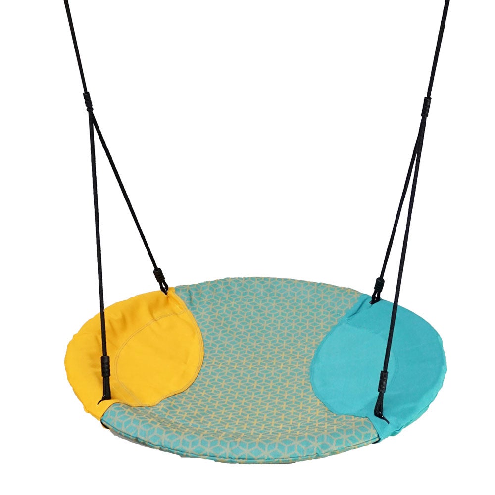 WICKEY Nestschommel Winkoh cm Kinderspeeltoren Schommel Accessoire - Blauw-Geel