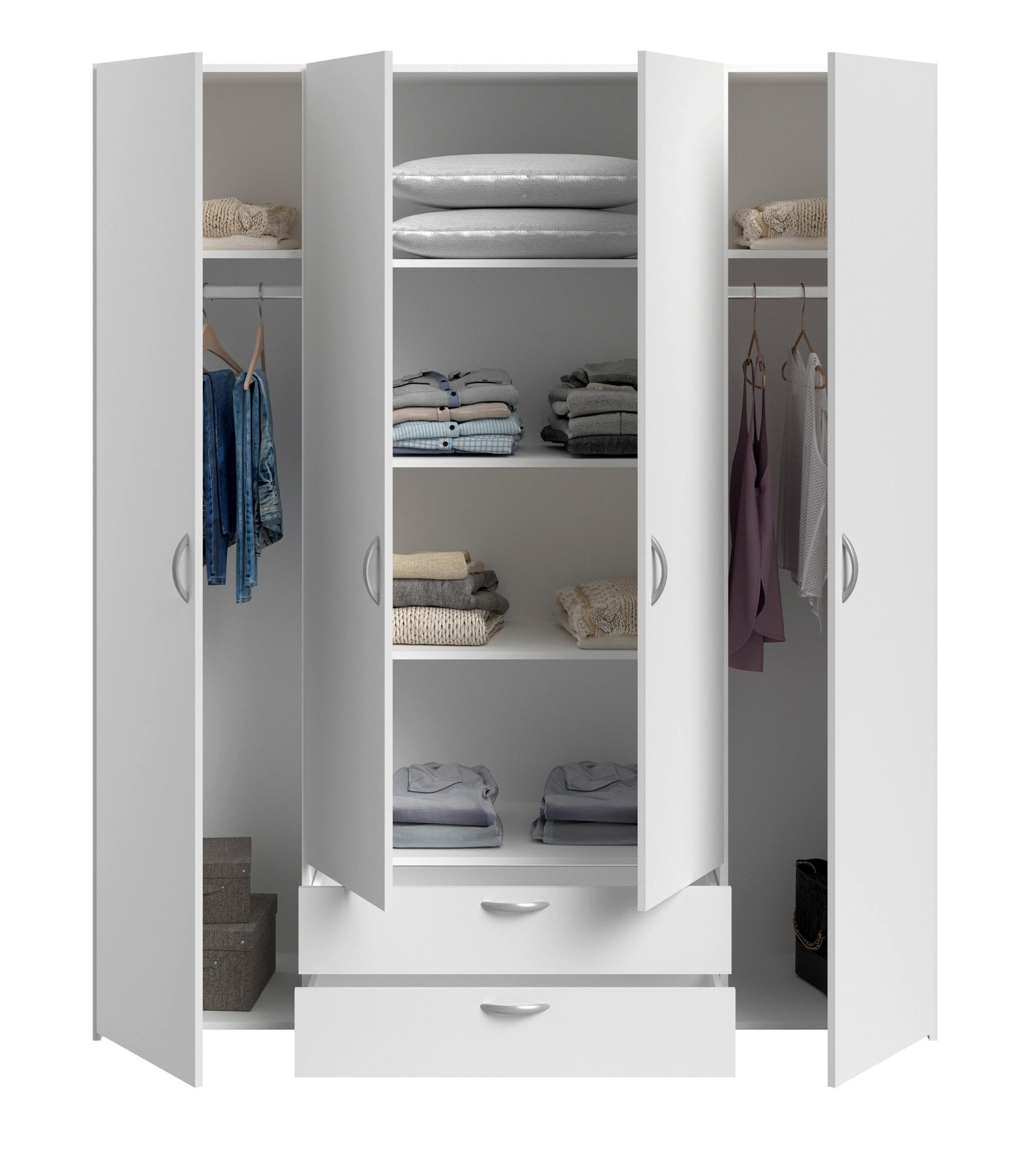 PARISOT Kleiderschrank 4-türig Daily 1 Weiß
