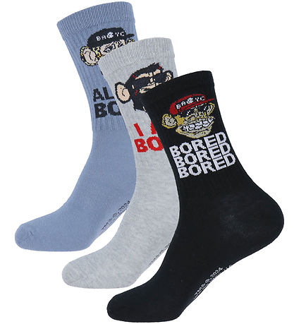 LMTD Socken - 3er-Pack - NlmAbris - Black/3p SCHWARZ+FLINT Stone