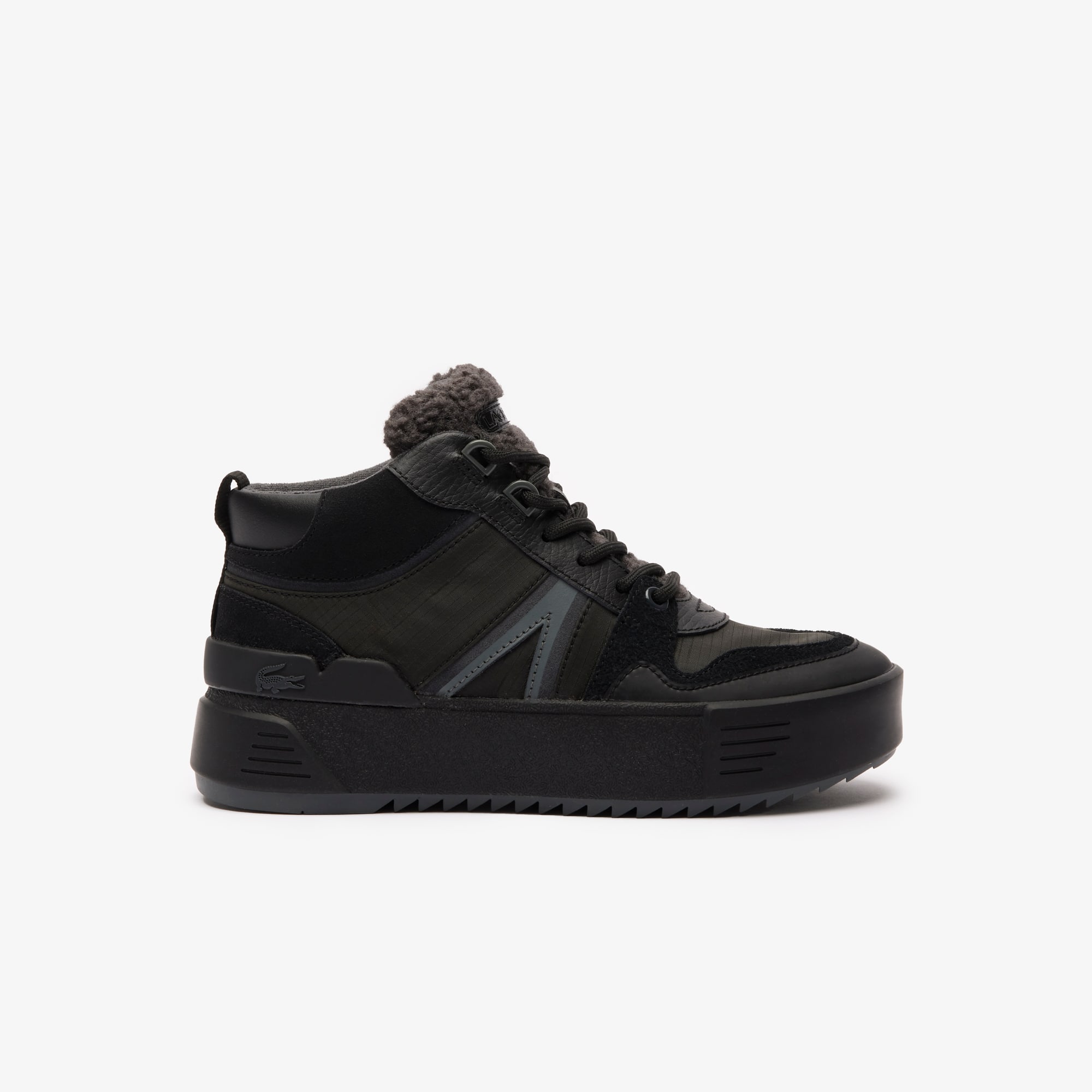 SneakerBoots L002 Winter Mid femme en cuir Outdoor - Noir - Lacoste - Femme