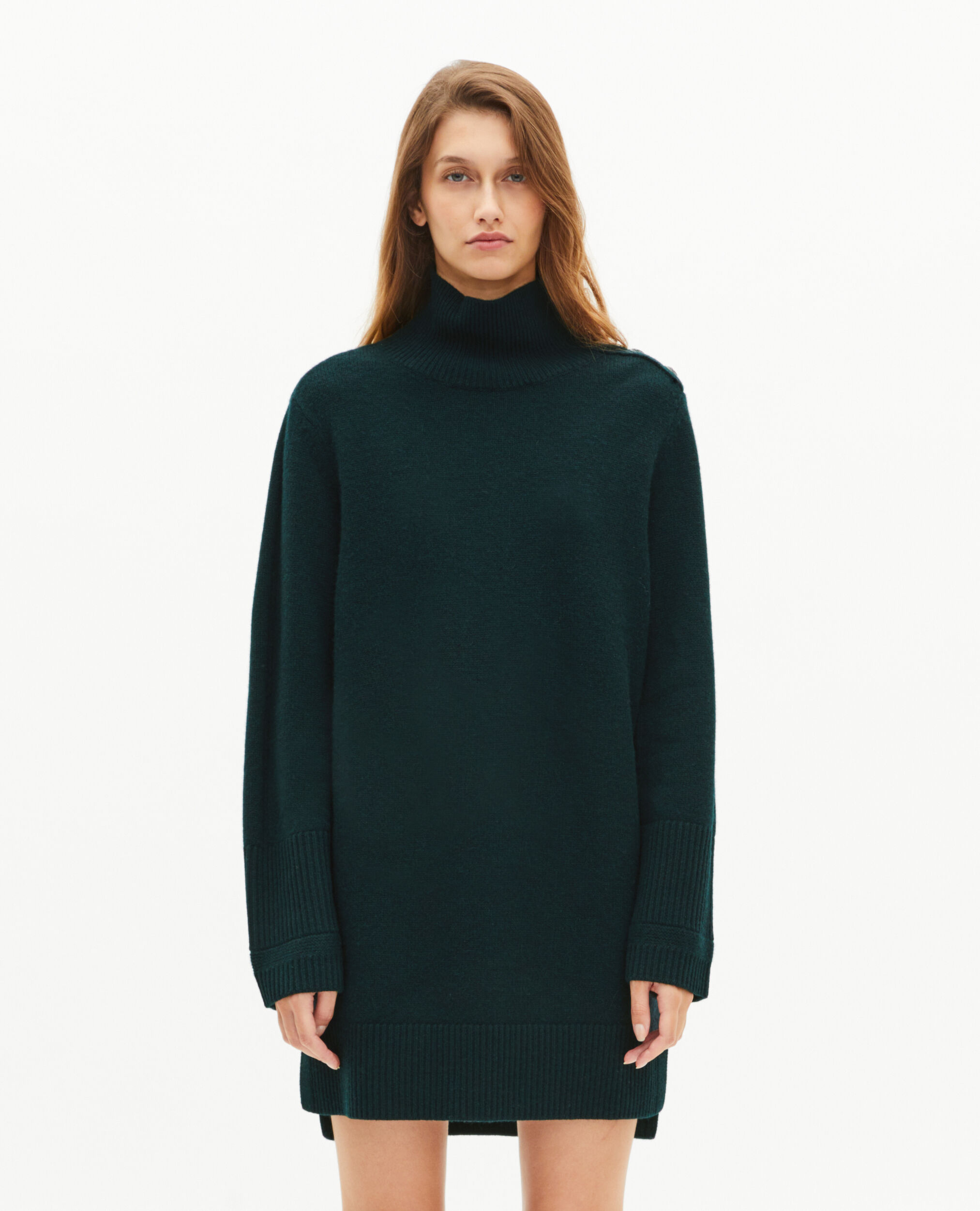 Robe courte en laine verte
