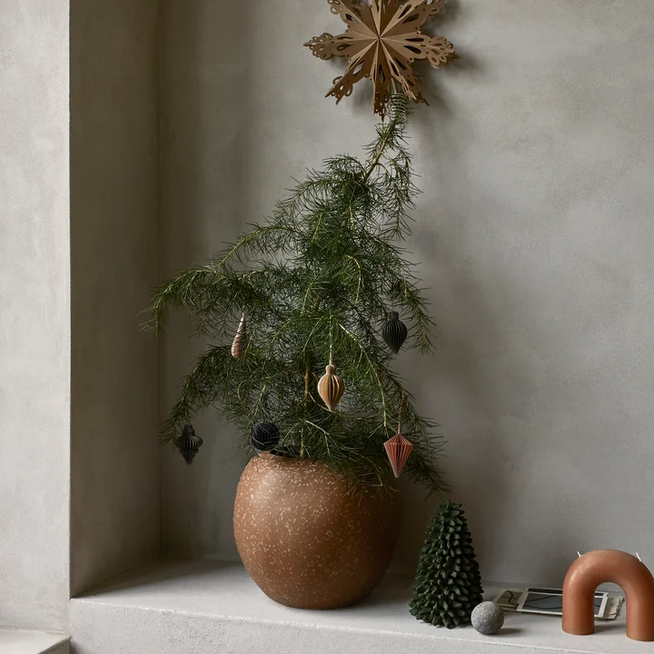 Broste Copenhagen - Christmas Mix Deko-Anhänger, Ø 9 x H 10 cm, thyme (4er-Set)
