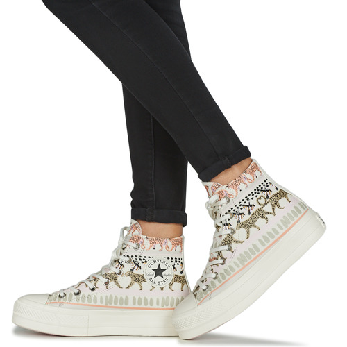 Converse - CHUCK TAYLOR ALL STAR  LIFT-ANIMAL ABSTRACT - Blanc/Multicolore