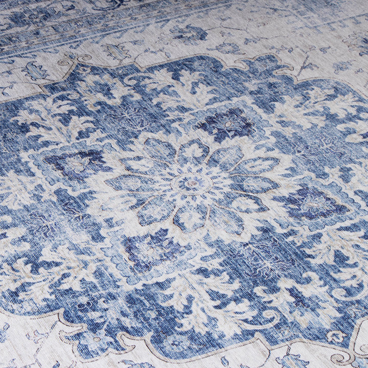 Vintage vloerkleed - Lago Blauw | Hoge kwaliteit