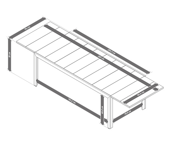 Ausziehtisch mit Duraboard®-Tischplatte