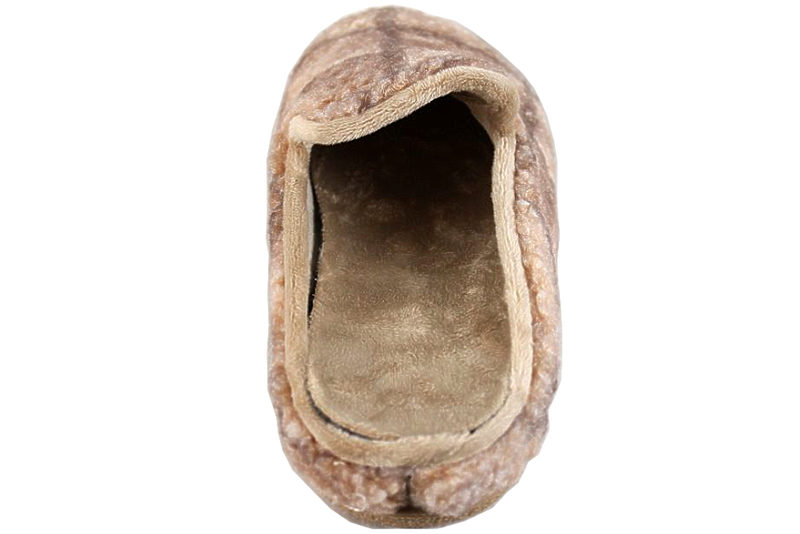 MORSØ HJEMMESKO I BEIGE PLYS MED GUMMISÅL