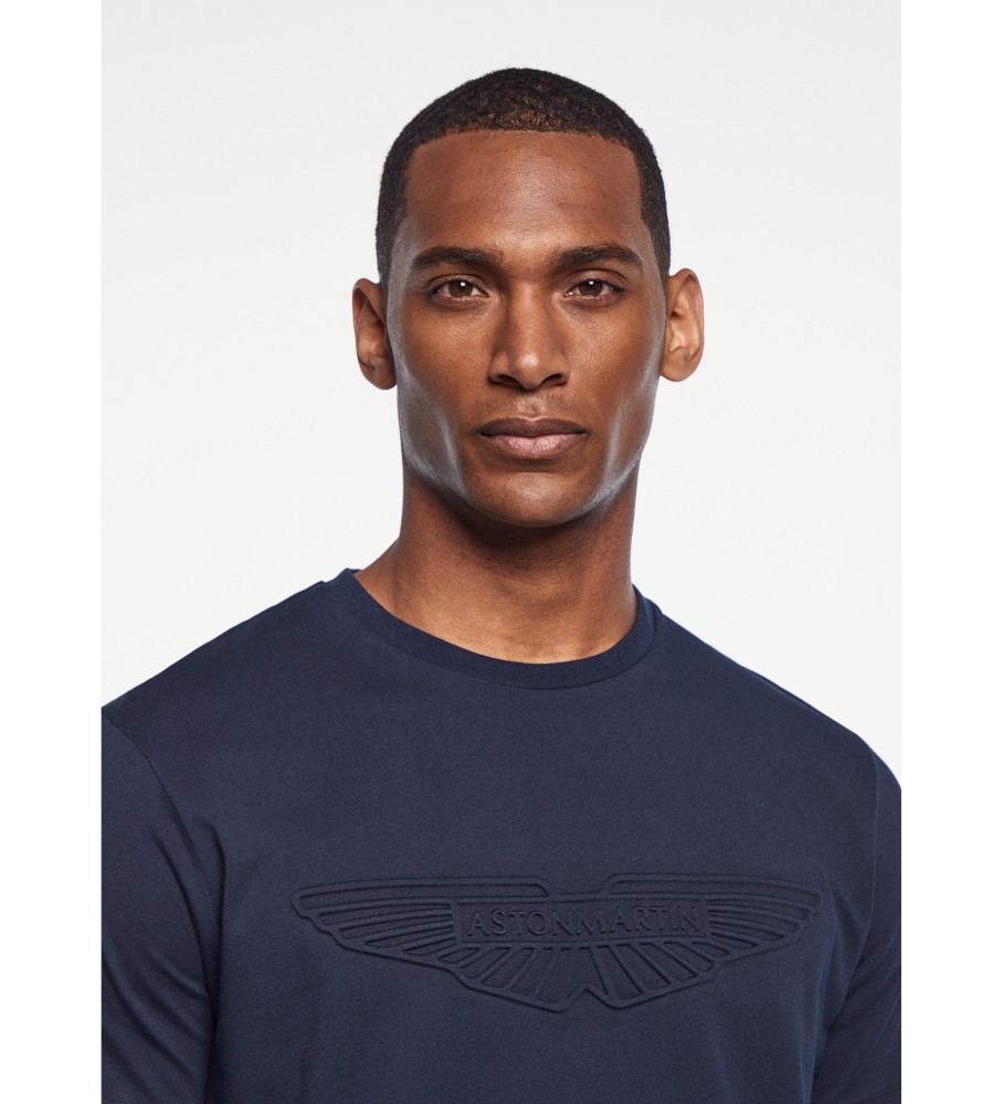 Camiseta Hackett AMR Navy Crew Neck