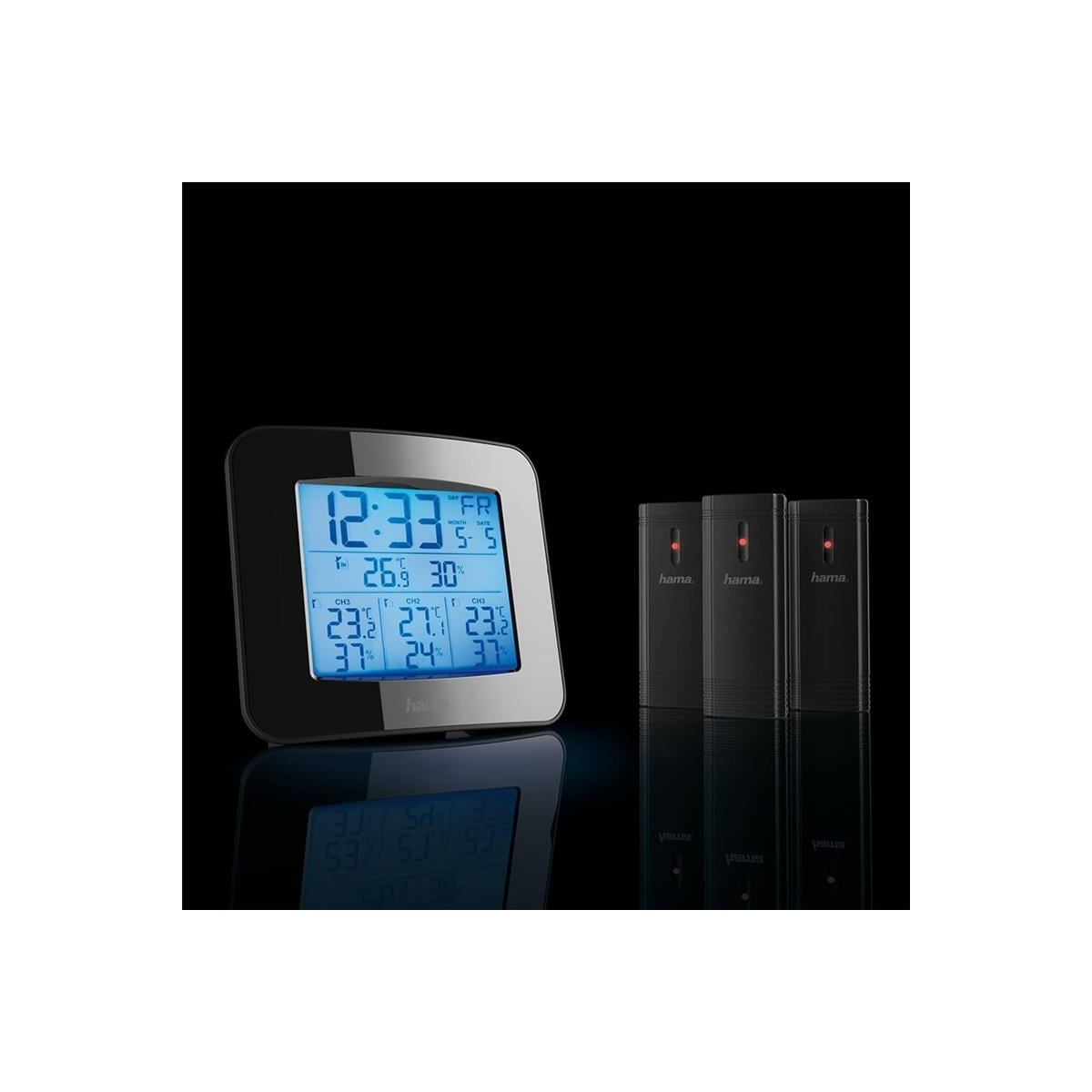 Hama Værstasjon EWS-Trio 3x Sensor Svart