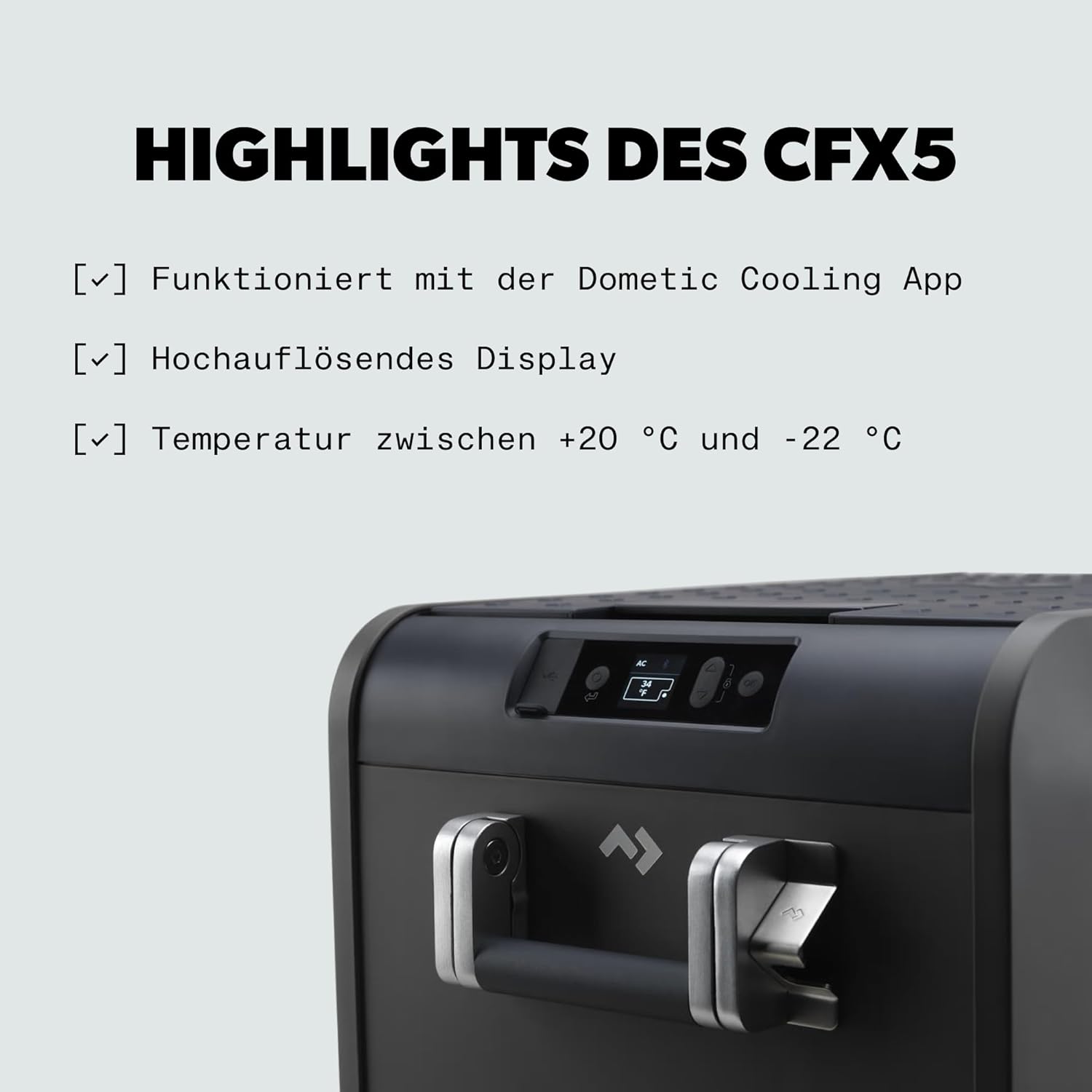DOMETIC CFX5 45 - Tragbare Kompressor Kühlbox 45L - 12/24V 240V - Elektrische Kühlbox, Gefrierbox Auto - Mini-Kühlschrank für Lkw, Boot, Reisemobil