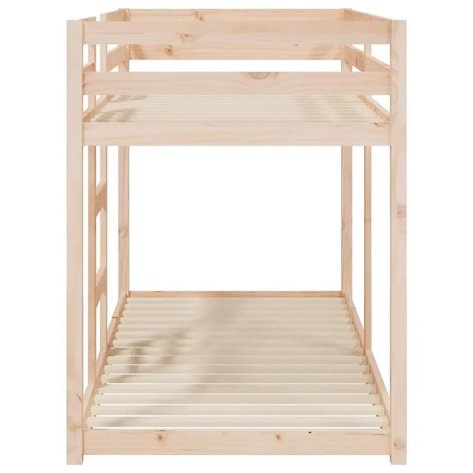 vidaXL - Stapelbed met zijladder - Naturel - Massief grenenhout - 80x200 cm