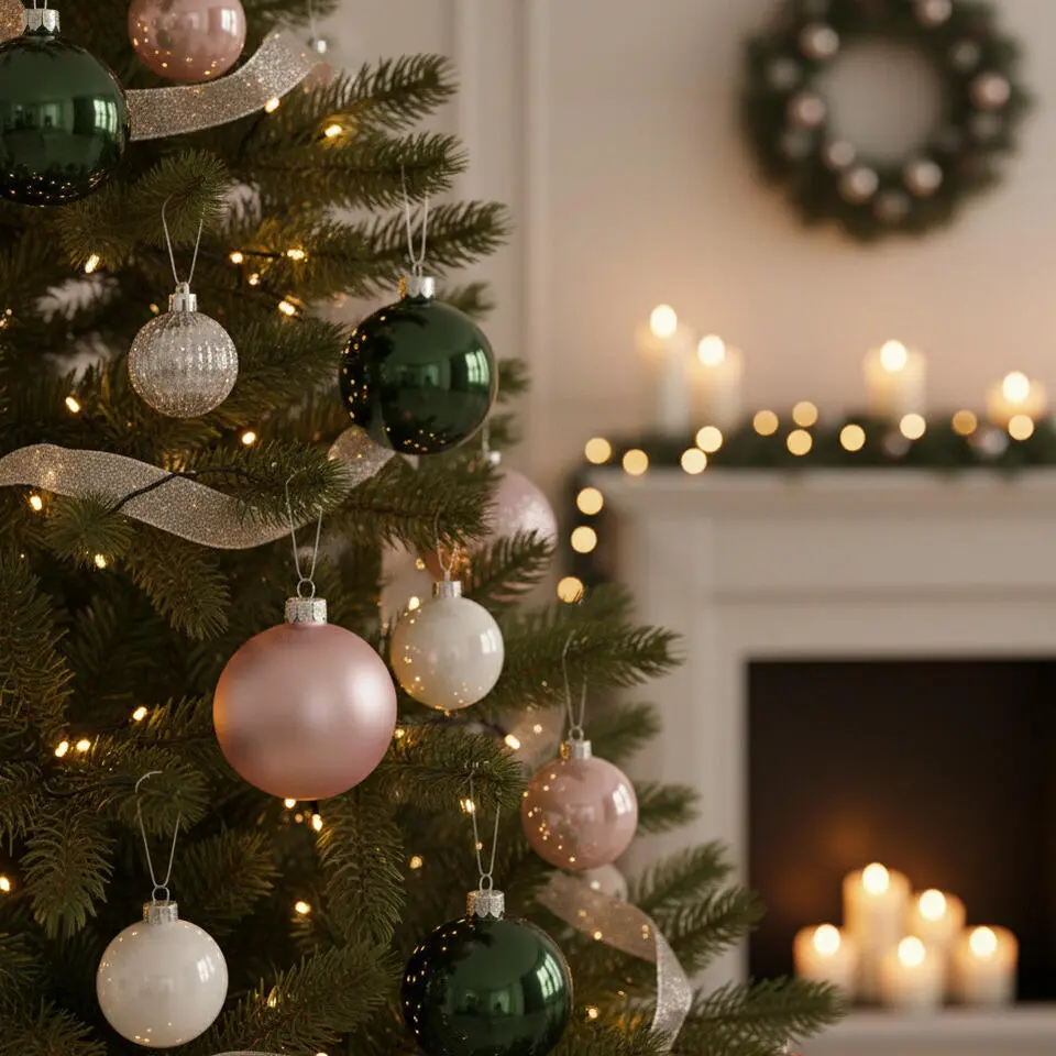 Decoris kerstballen - 6x - donkergroen - D8 cm - glas