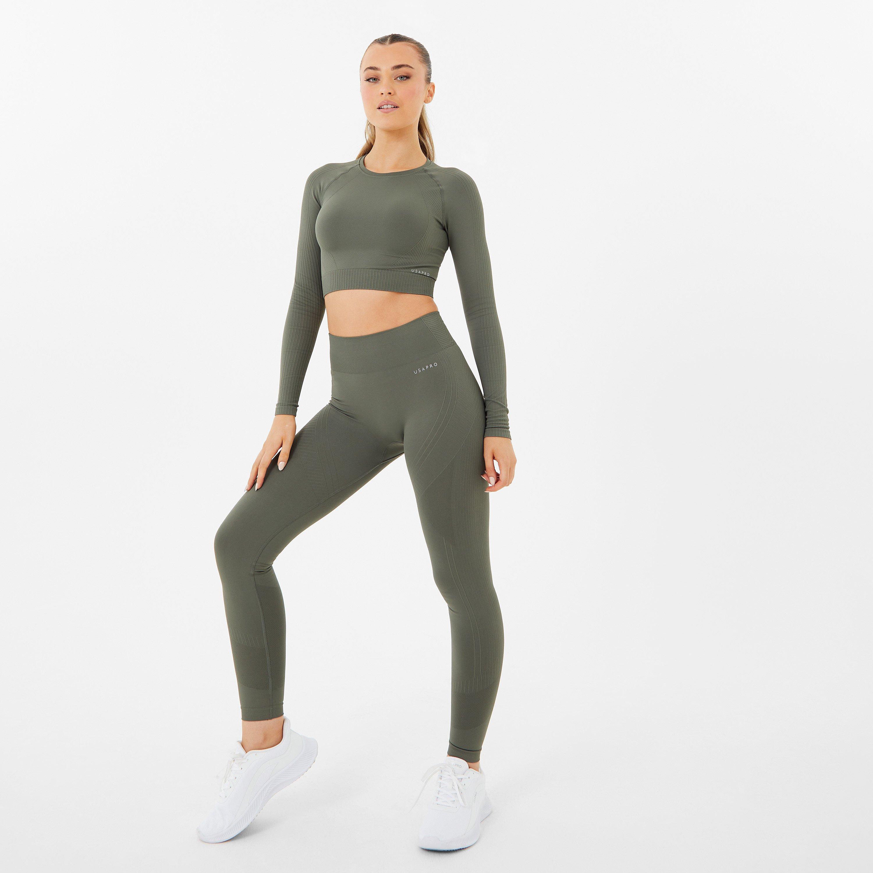 USA Pro Long Sleeve Seamless Crop Top