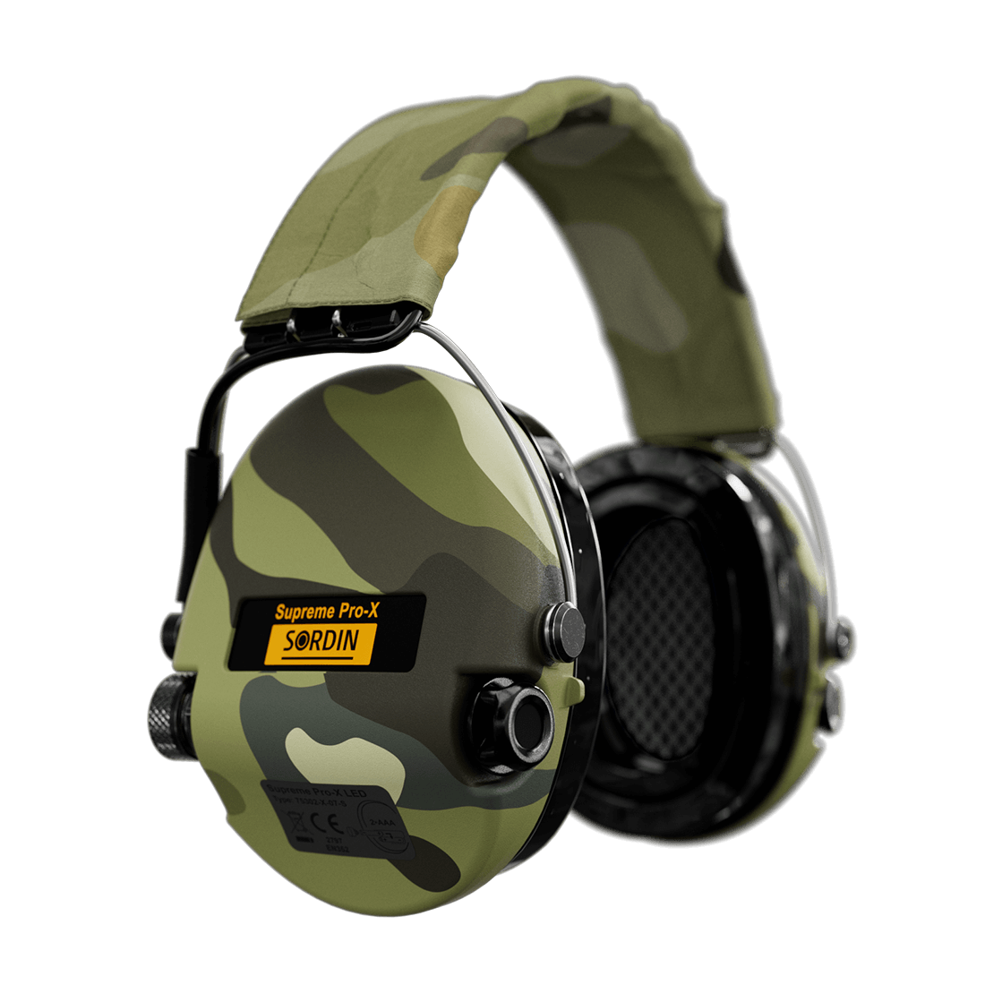 Sordin Supreme Pro-X LED HEAR2, Camo<br>4 ulike lydprofiler!