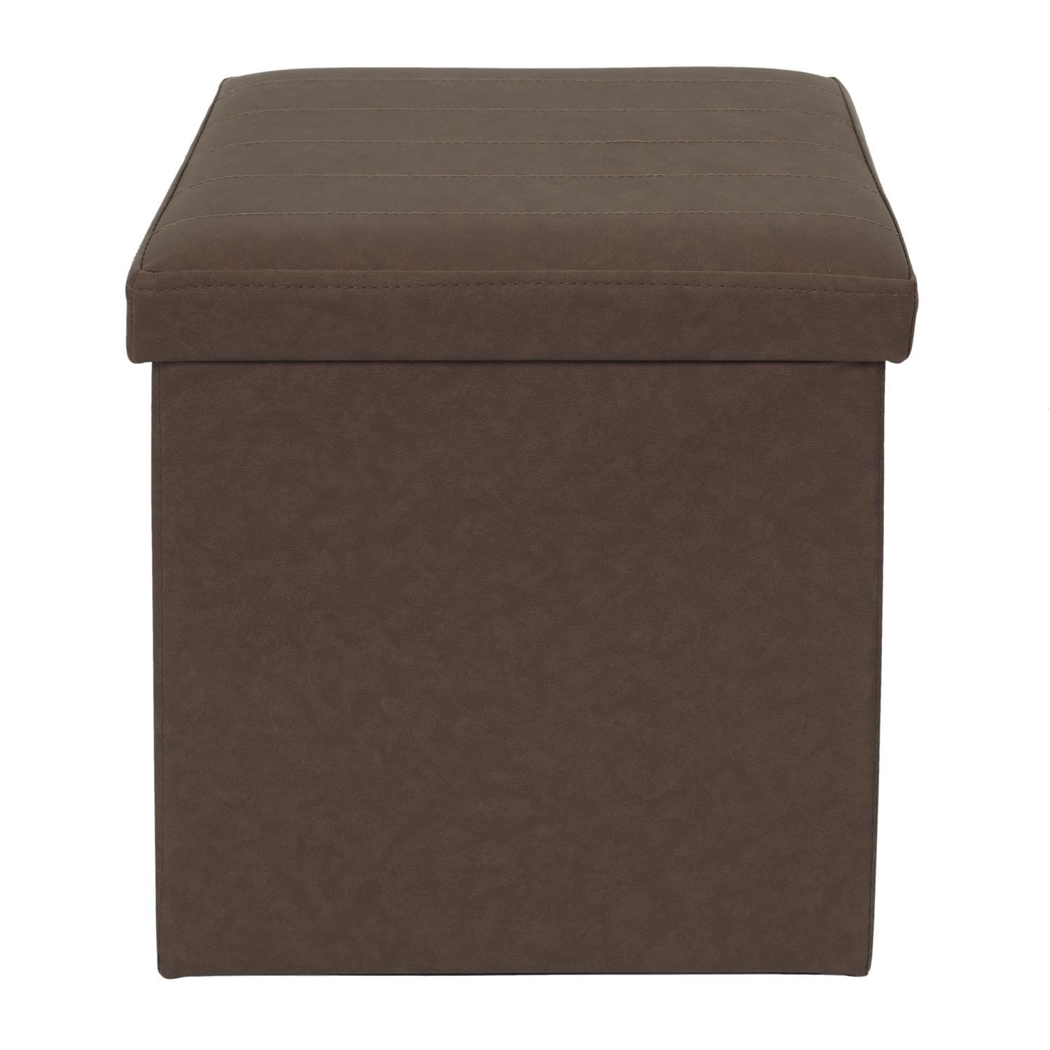COFFRE POUF PLIABLE MARRON