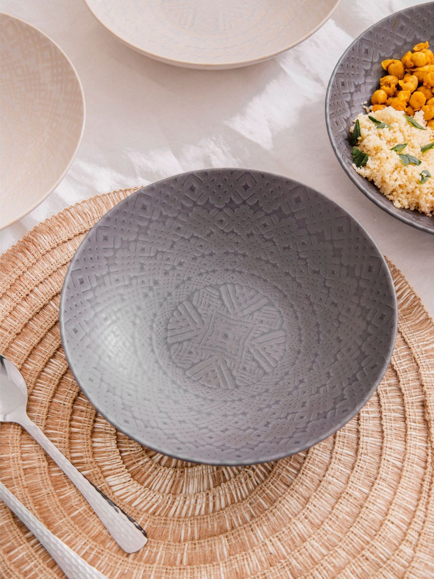 Kitchencraft Set of 4 Shallow Stoneware Pasta Bowls