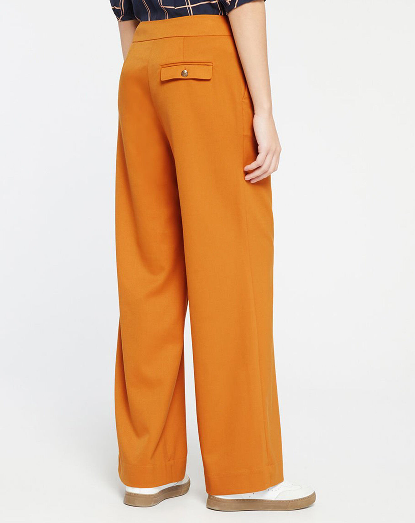 Jodhpur Pantalon en Laine mélangée Amor Marin large orange