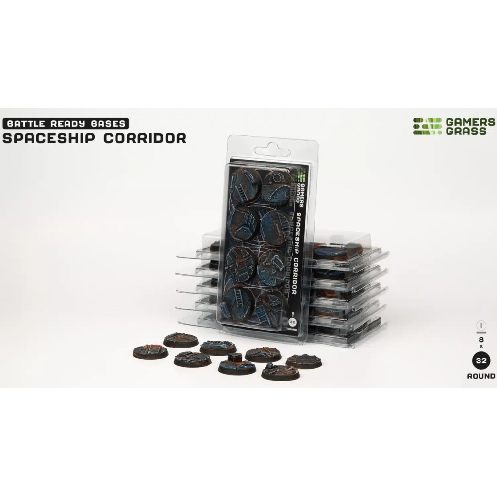 Spaceship Corridor Bases, Round 32mm (x8)