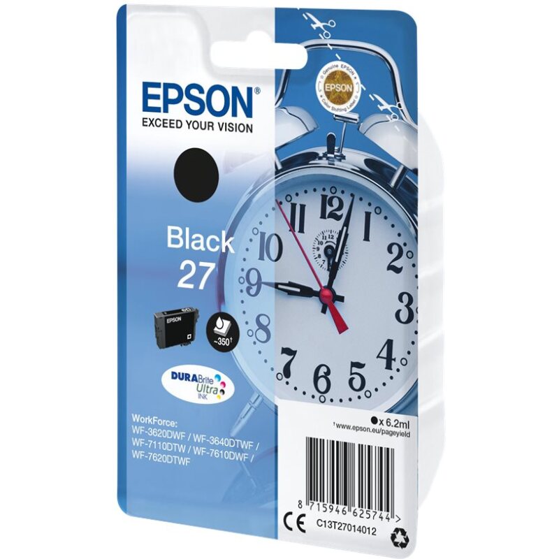 Epson Alarm clock Singlepack Black 27 DURABrite Ultra Ink