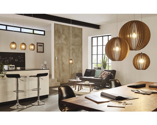 Hanglamp, 1-lichts, Ø 30 cm, esdoorn