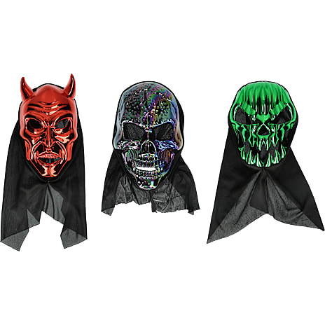 Halloween foil maske - flere varianter - assorteret