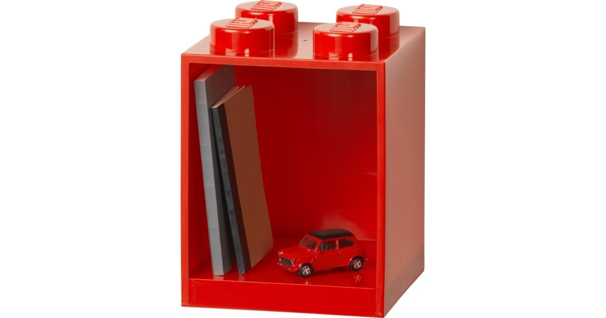 Room CopenhagenLEGO Brick Shelf, 4 noppen wandschap  (Rood)
